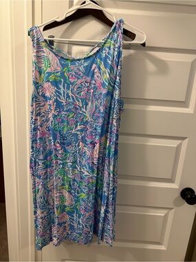 Lilly Pulitzer Blue Tropical Print Sleeveless One-Piece